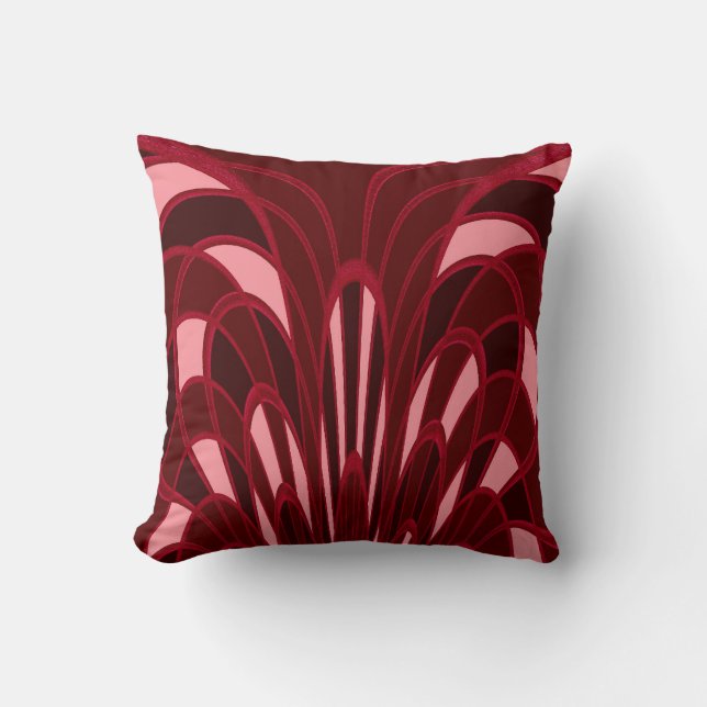 Coussin Abrégé sur champignon - art déco - rouge (Recto)