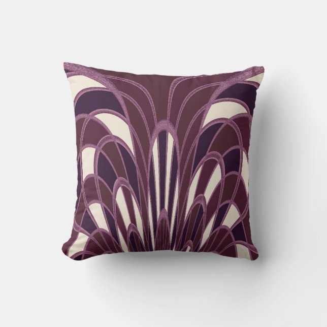 Coussin Abrégé sur champignon - art déco - rouge foncé (Recto)