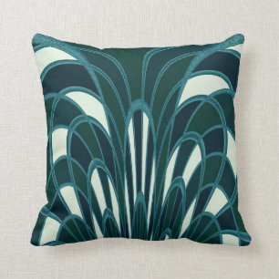 Coussin Abrégé sur champignon - art déco - Teal