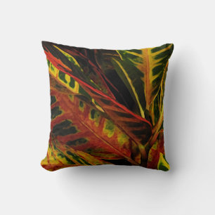 Coussin Abrégé sur feuille de Croton