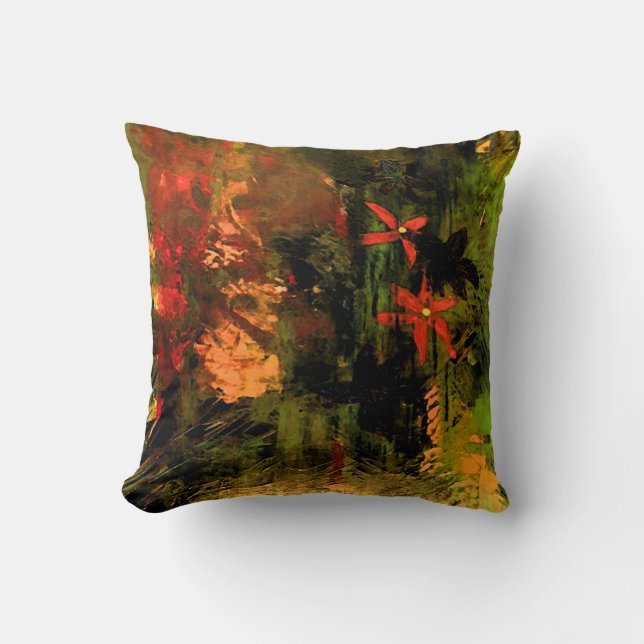 Coussin Abrégé sur orange fleur (Recto)