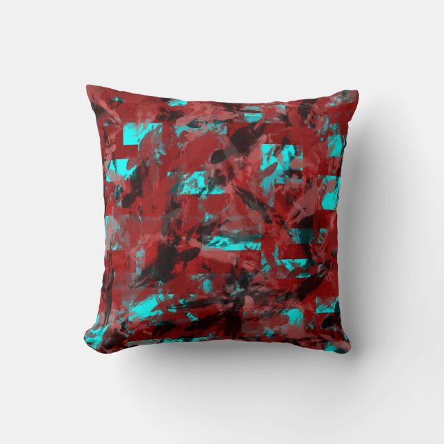 Coussin Abrégé sur rouge Teal (Recto)