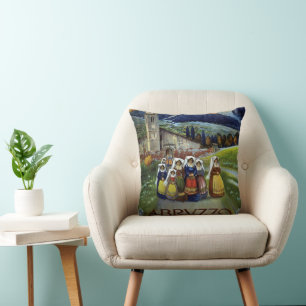 Coussin Abruzzes Italie Poster Vintage voyage Art avec fem