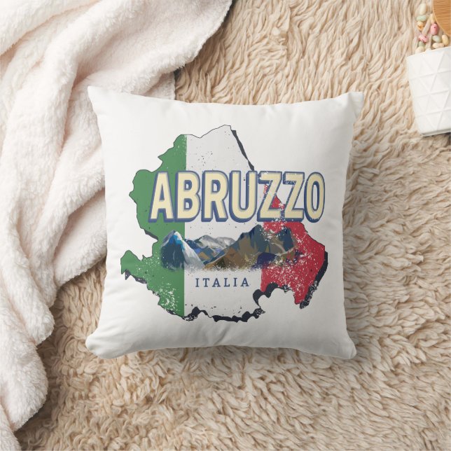 Coussin Abruzzes Italie Région Rétro Carte Souvenir Vintag (Couverture)