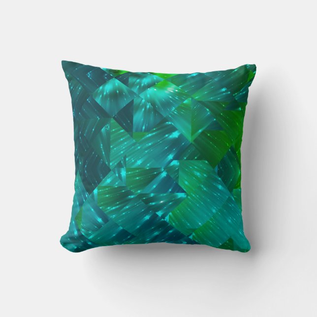 Coussin abstract background. blue and green mosaicbackgrou (Recto)