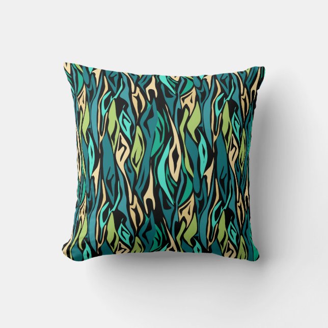 Coussin Abstract black turquoise (Recto)