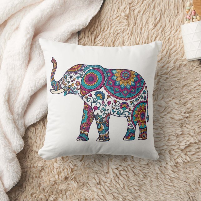 Coussin Abstract Elephant Decorative Throw Pillow – Modern (Couverture)