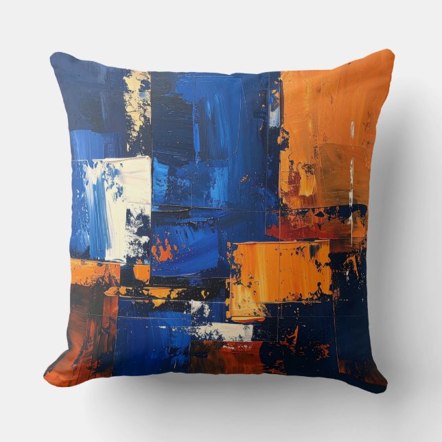 Coussin Abstract Expressionist Pillow Cover Design (Recto)