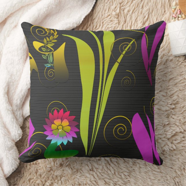 Coussin Abstract Floral with Spirals 1 (Couverture)