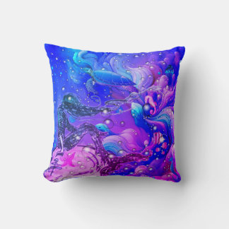 Coussin Abstract Mermaid Under the Sea Throw Pillow
