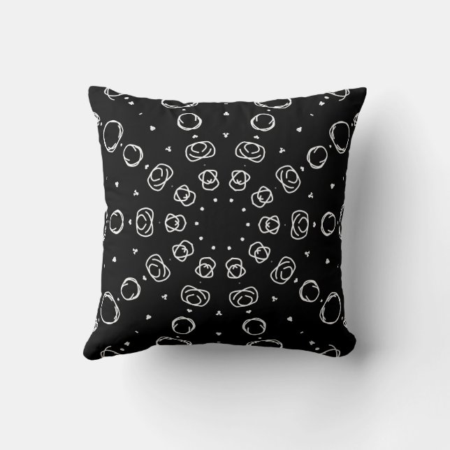 Coussin Abstract Monochrome White Mandala Geometric Patter (Verso)
