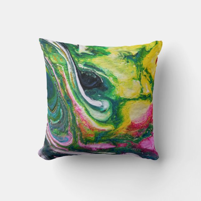 Coussin Abstract painting signed Kook Art Throw Pillow (Recto)