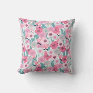 Coussin Abstract pastel floral pattern. Beautiful pink flo