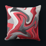 Coussin Abstract Red, white and Gray Color Flow<br><div class="desc">This design features an abstract interplay of red, white, and gray shades blended in a wavy, swirling pattern. The composition resembles a flowing or ripple-like effect, giving a sense of motion and fluidity. The vibrant contrast between colors adds a dynamic, energetic feel to the artwork, suggesting tension and movement within...</div>