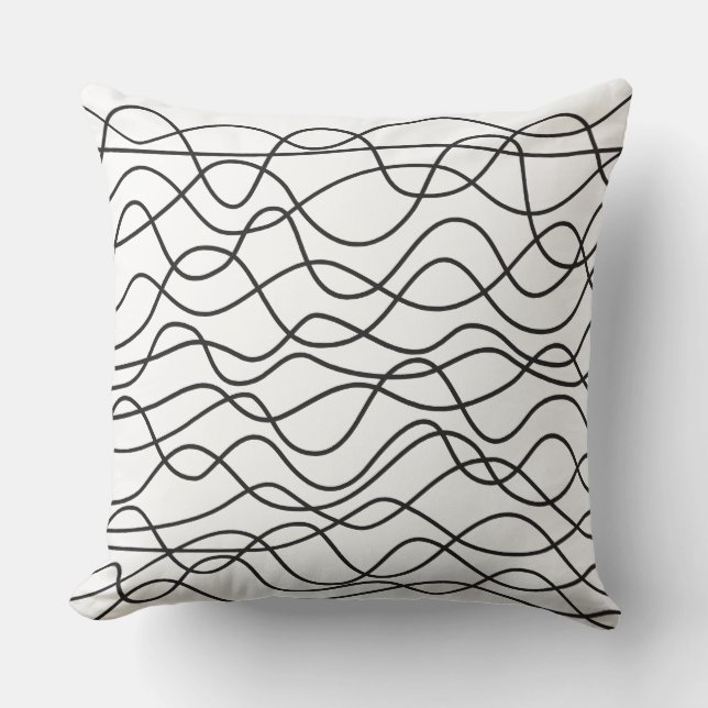 Coussin Abstrait 010517 - Noir sur blanc (Recto)