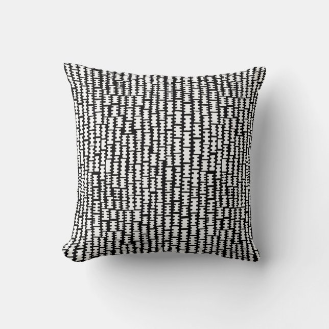 Coussin Abstrait 020712 - Blanc sur noir (Recto)