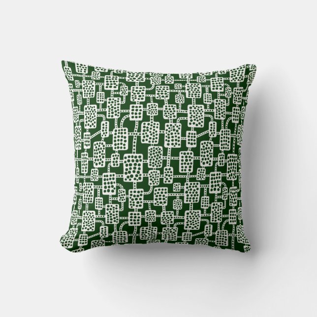 Coussin Abstrait 041113 - Blanc sur la forêt foncée Vert (Recto)