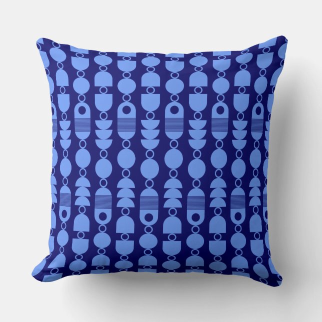 Coussin Abstrait 140823 - Bébé bleu sur Deep Navy (Recto)
