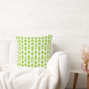 Coussin Abstrait 140823 - Martian Green sur blanc