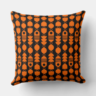 Coussin Abstrait 140823 - Orange sur noir