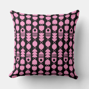 Coussin Abstrait 140823 - Rose sur noir