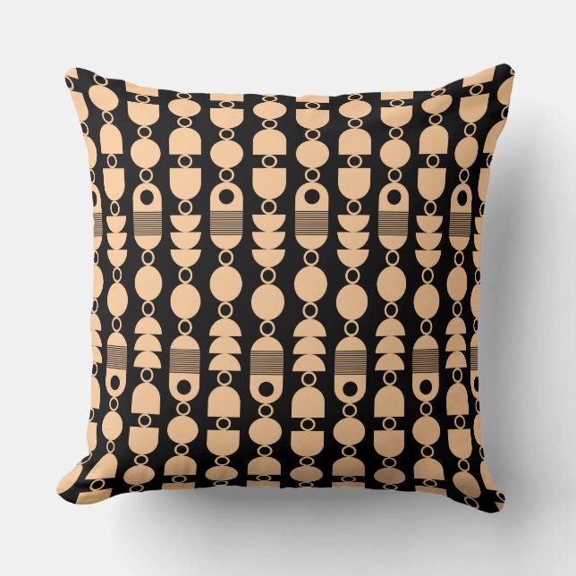Coussin Abstrait 140823 - Sable sur noir (Recto)