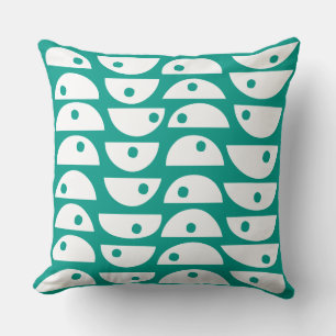 Coussin Abstrait 20816 - Blanc sur #009a88 Vert Bleu