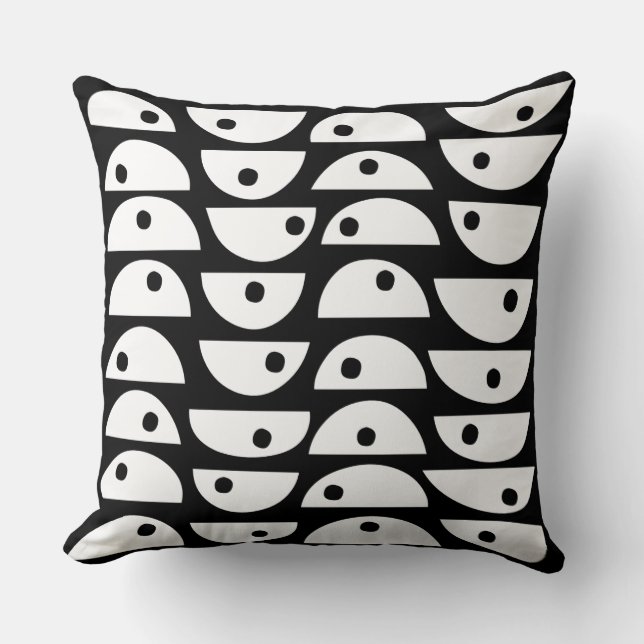 Coussin Abstrait 20816 - Blanc sur noir (Recto)