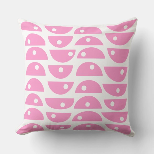 Coussin Abstrait 20816 - Rose sur blanc (Recto)
