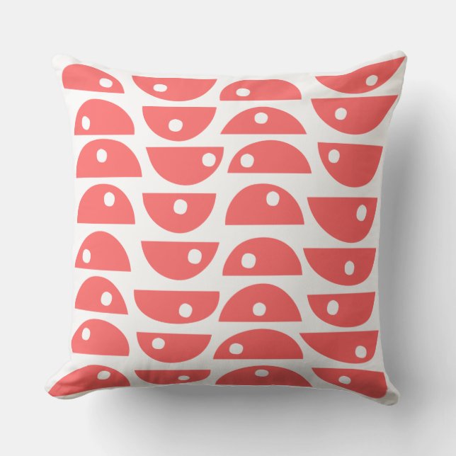 Coussin Abstrait 20816 - Rose tropicale sur blanc (Recto)