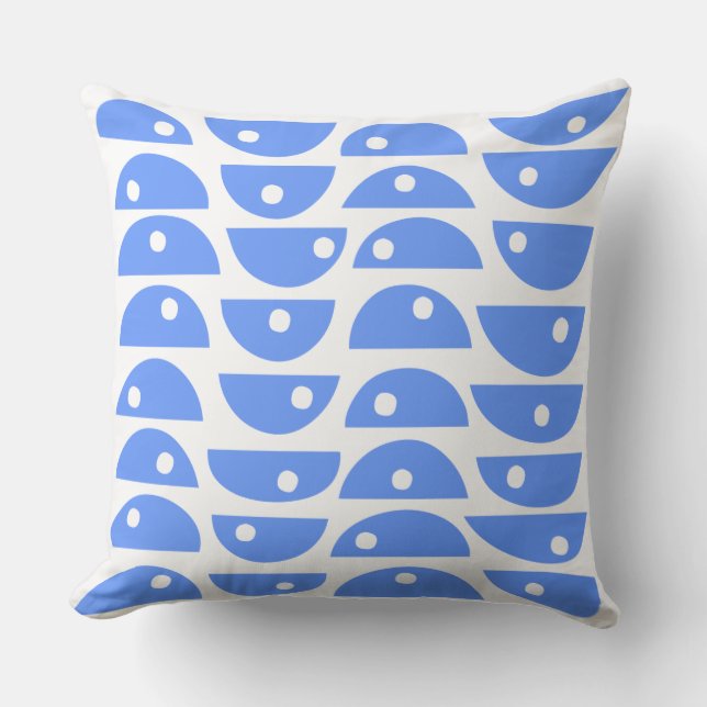 Coussin Abstrait 220816 - Bleu Bébé sur Fond Blanc (Recto)
