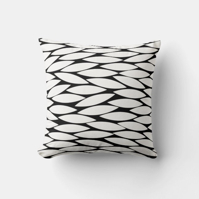 Coussin Abstrait 250713 - Blanc sur noir (Recto)