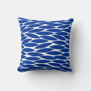 Coussin Abstrait 250713 - Bleu bleu marine sur blanc