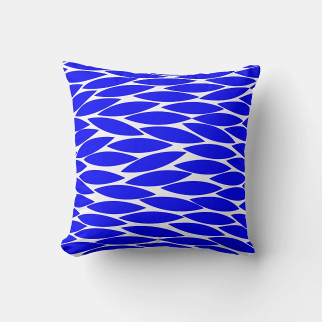 Coussin Abstrait 250713 - Bleu sur blanc (Recto)