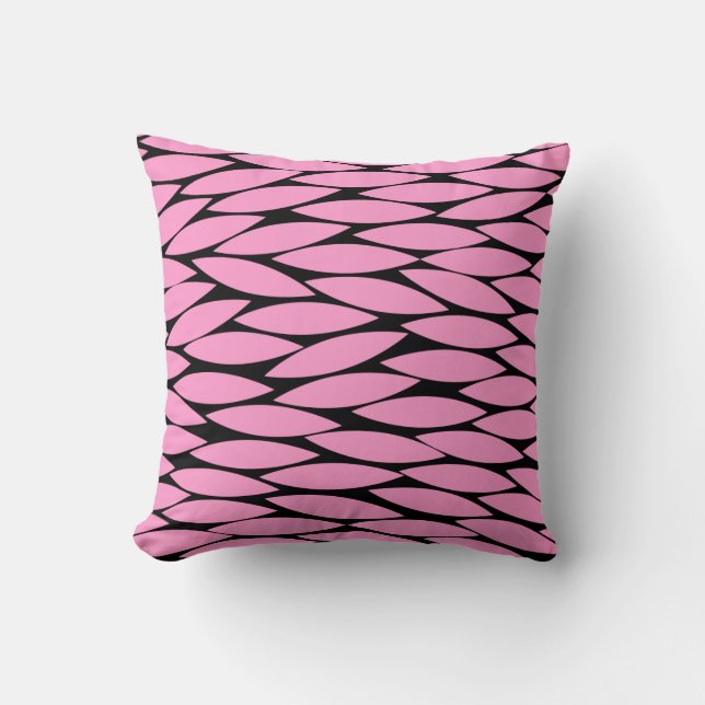 Coussin Abstrait 250713 - Rose sur Noir (Recto)