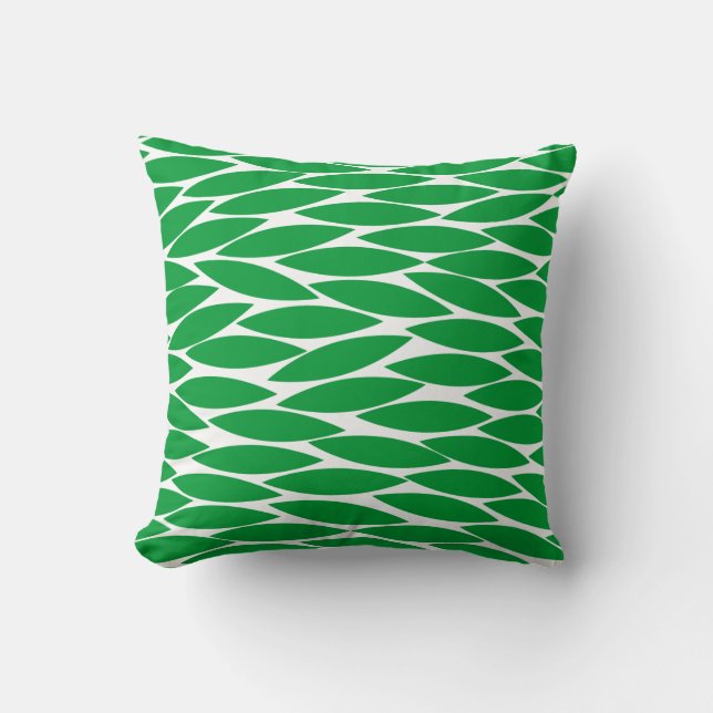 Coussin Abstrait 250713 - Vert herbe sur blanc (Recto)