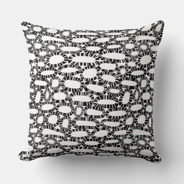 Coussin Abstrait 250923 - Noir sur blanc (Recto)