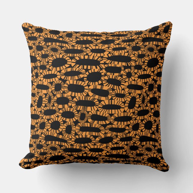 Coussin Abstrait 250923 - Orange clair sur noir (Recto)