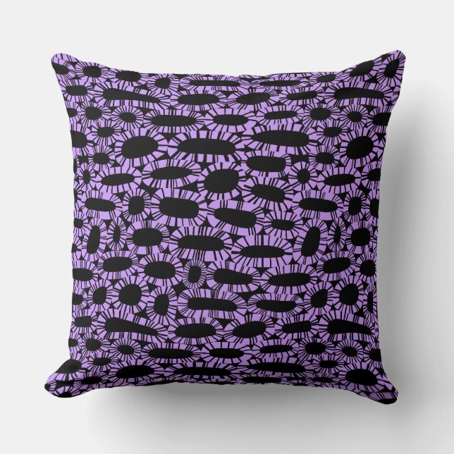 Coussin Abstrait 250923 - Pâques violet sur noir (Recto)