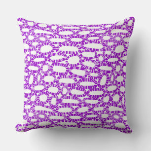 Coussin Abstrait 250923 - Violet sur blanc