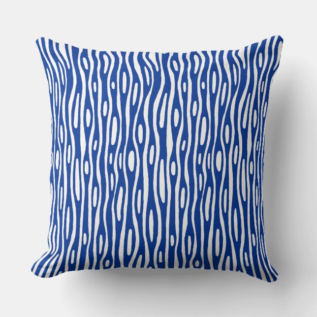 Coussin Abstrait 280314 - Bleu bleu marine sur blanc (Recto)