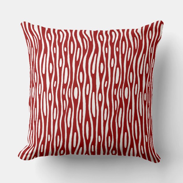 Coussin Abstrait 280314 - Rouge rubis sur blanc (Recto)