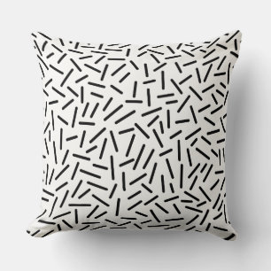 Coussin Abstrait 300117 - Noir sur blanc