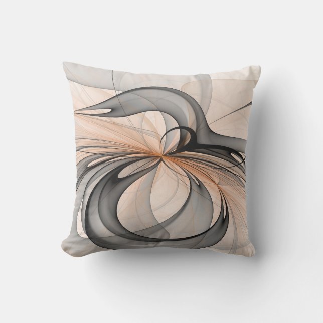 Coussin Abstrait Anthracite Grey Sienna Art moderne fracta (Recto)