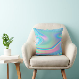 Coussin Abstrait arc-en-ciel holographique
