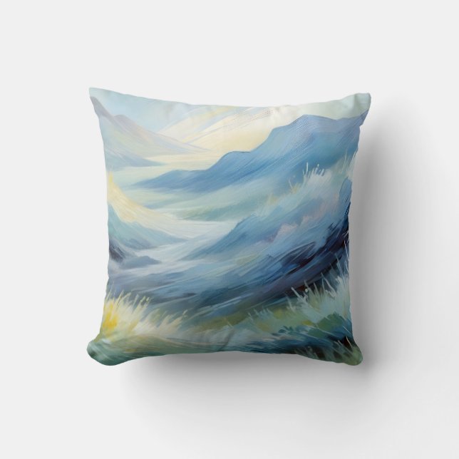 Coussin Abstrait Arrière - plan de la nature de la prairie (Recto)