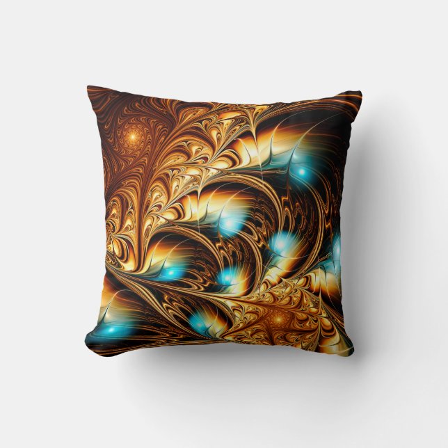 Coussin Abstrait arrière - plan de lumière dorée artistiqu (Recto)