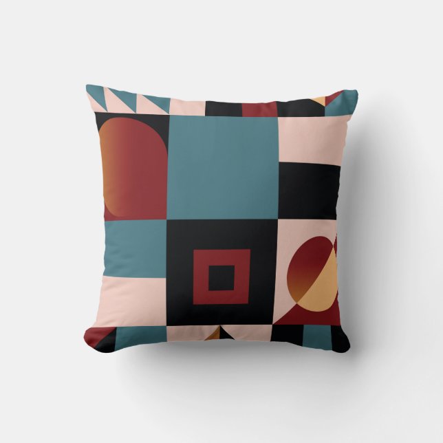 Coussin Abstrait, arrière - plan géométrique, coloré, spec (Recto)