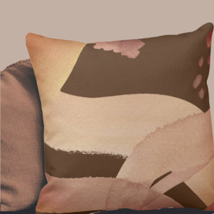 Coussin Abstrait artistique   Palette de couleurs neutres 