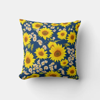 Coussin Abstrait beau motif de tournesol